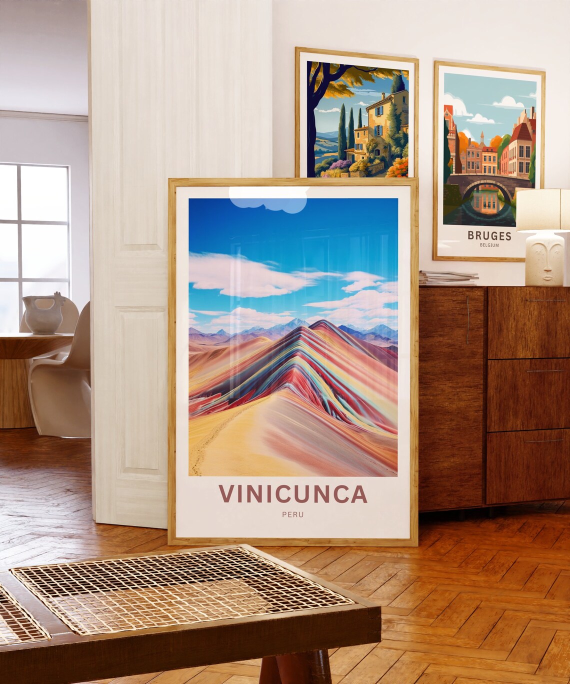 Vinicunca Peru Rainbow Mountain Striped Ridges Photo Travel Poster - Image 5