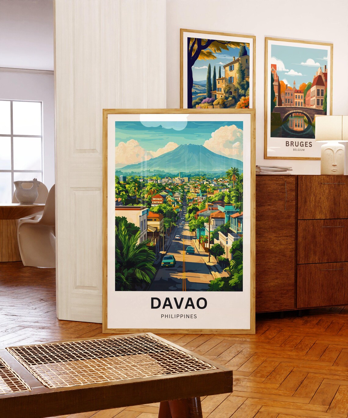 Davao Philippines City Street Mount Apo Skyline Travel Poster - Image 5