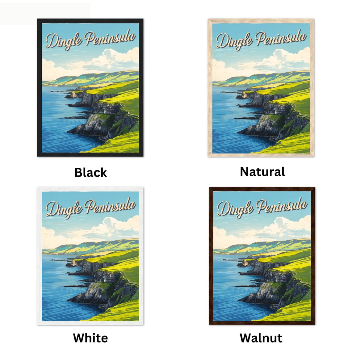 Dingle Peninsula Ireland Vintage Travel Poster Sea Cliffs Coastline - Image 4