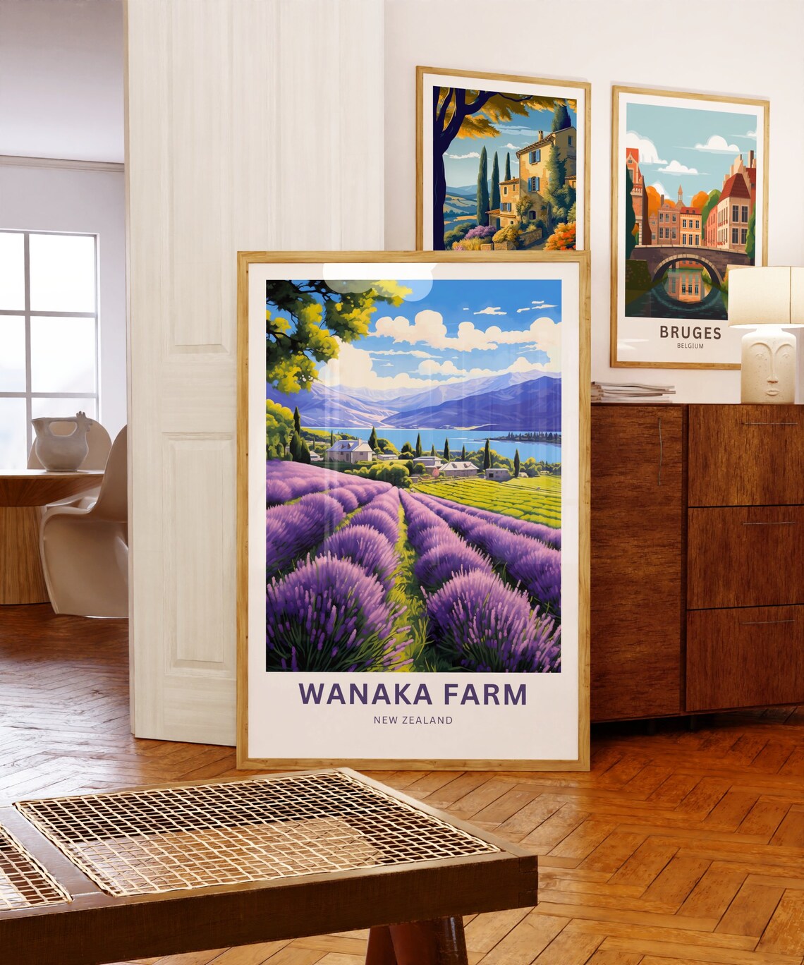 Wanaka Farm New Zealand Lavender Fields Custom Art Travel Poster - Image 5