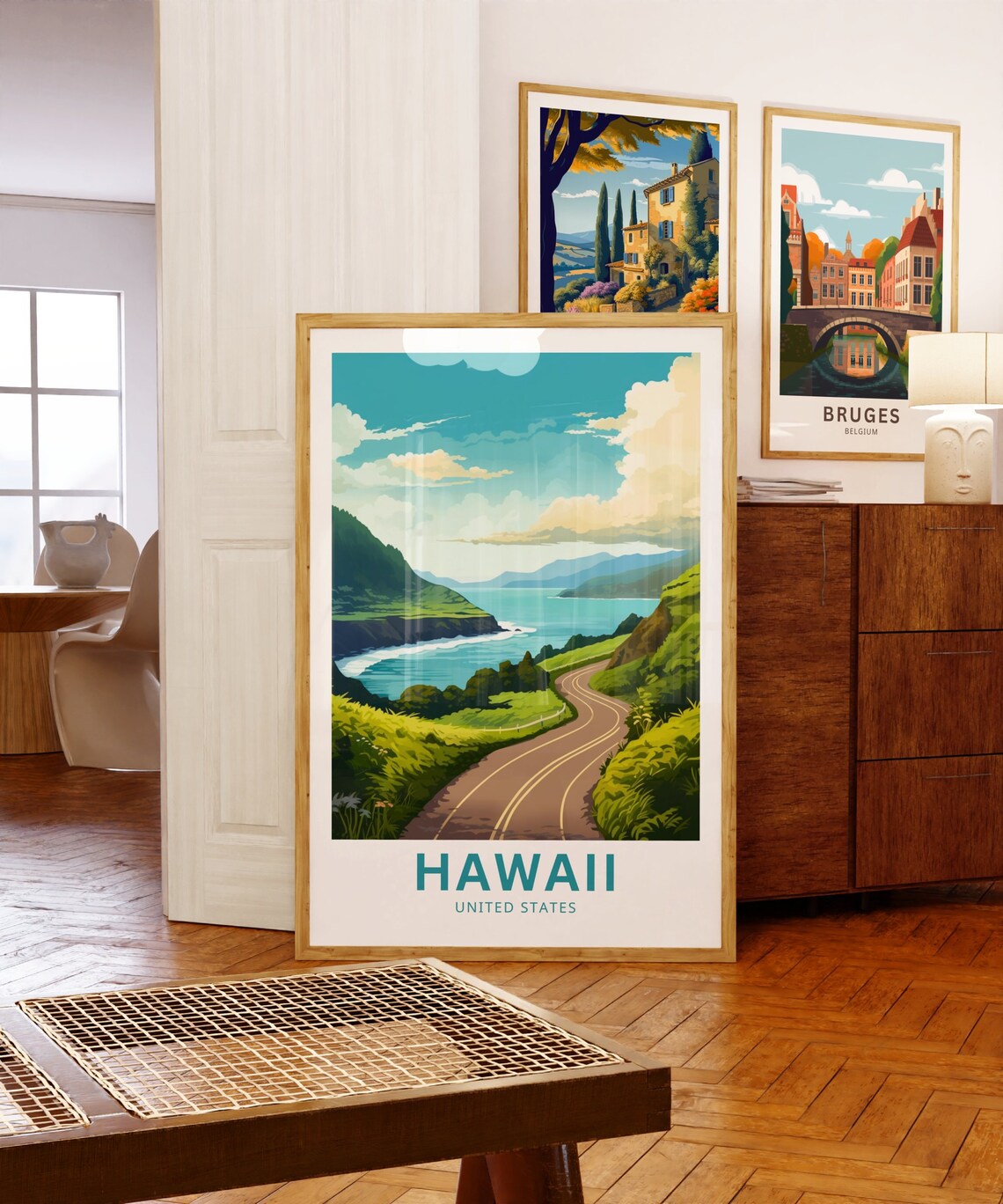 Hawaii Scenic Coastal Road Ocean View Vintage Travel Poster Art - Image 5