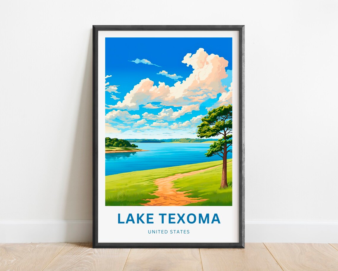 Lake Texoma United States Sandy Lakeside Trail Travel Poster