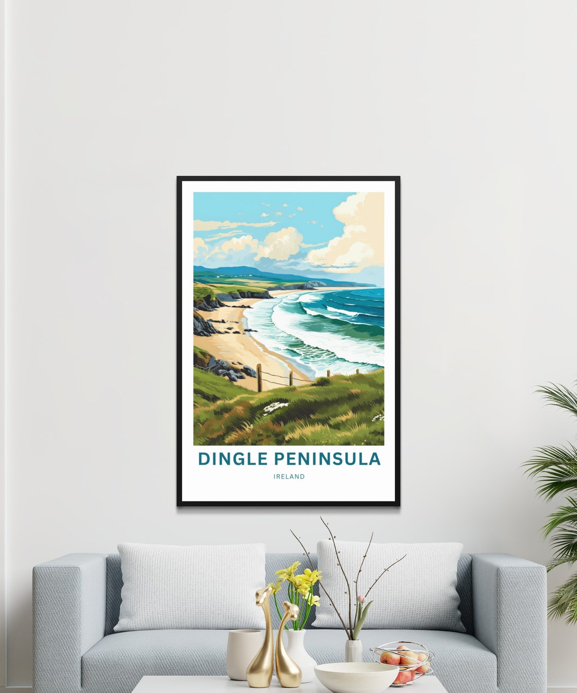 Dingle Peninsula Ireland Personalized Rocky Beach Travel Poster - Image 3