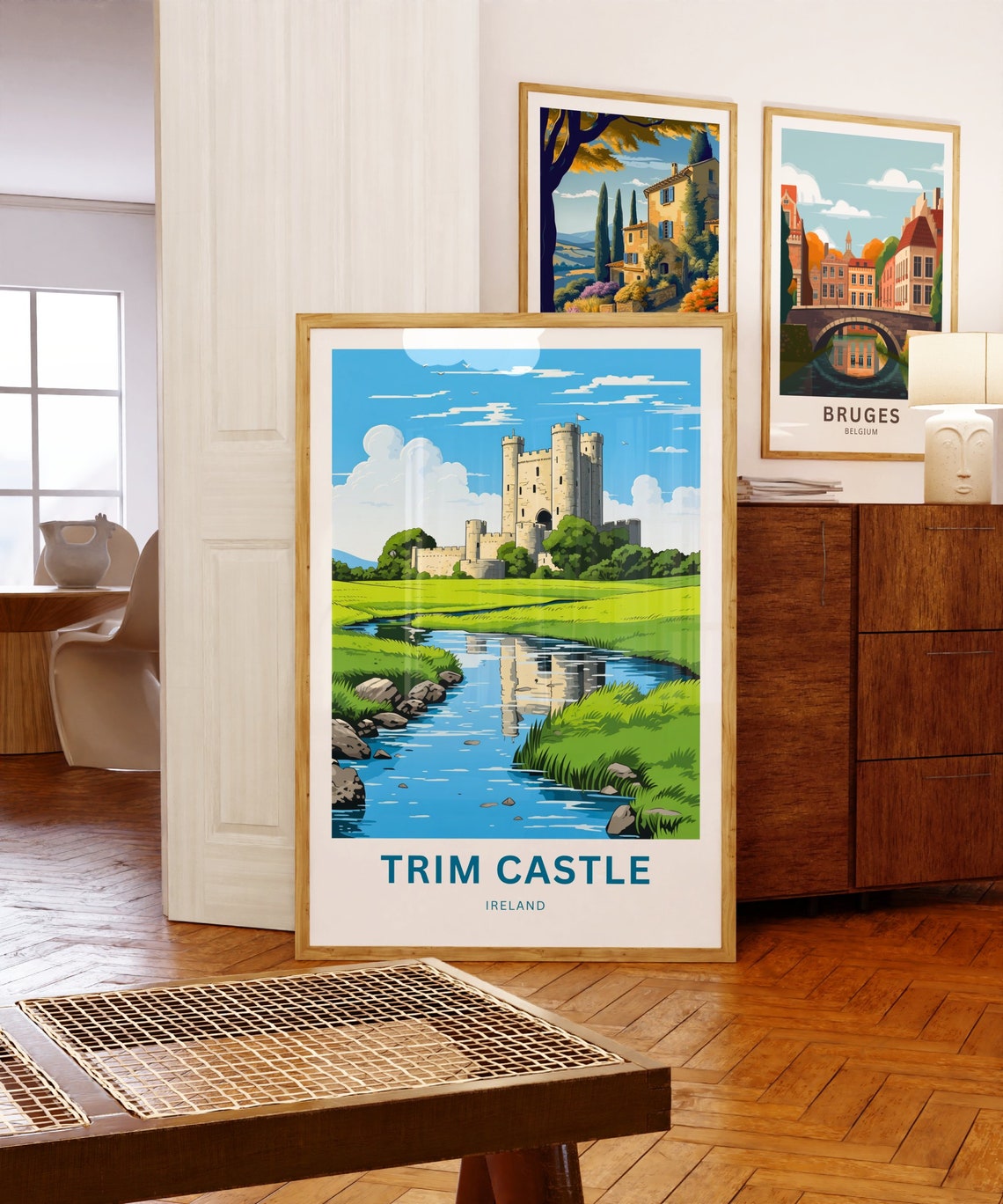 Personalized Trim Castle Ireland River Reflection Castle Gift Poster - Image 5