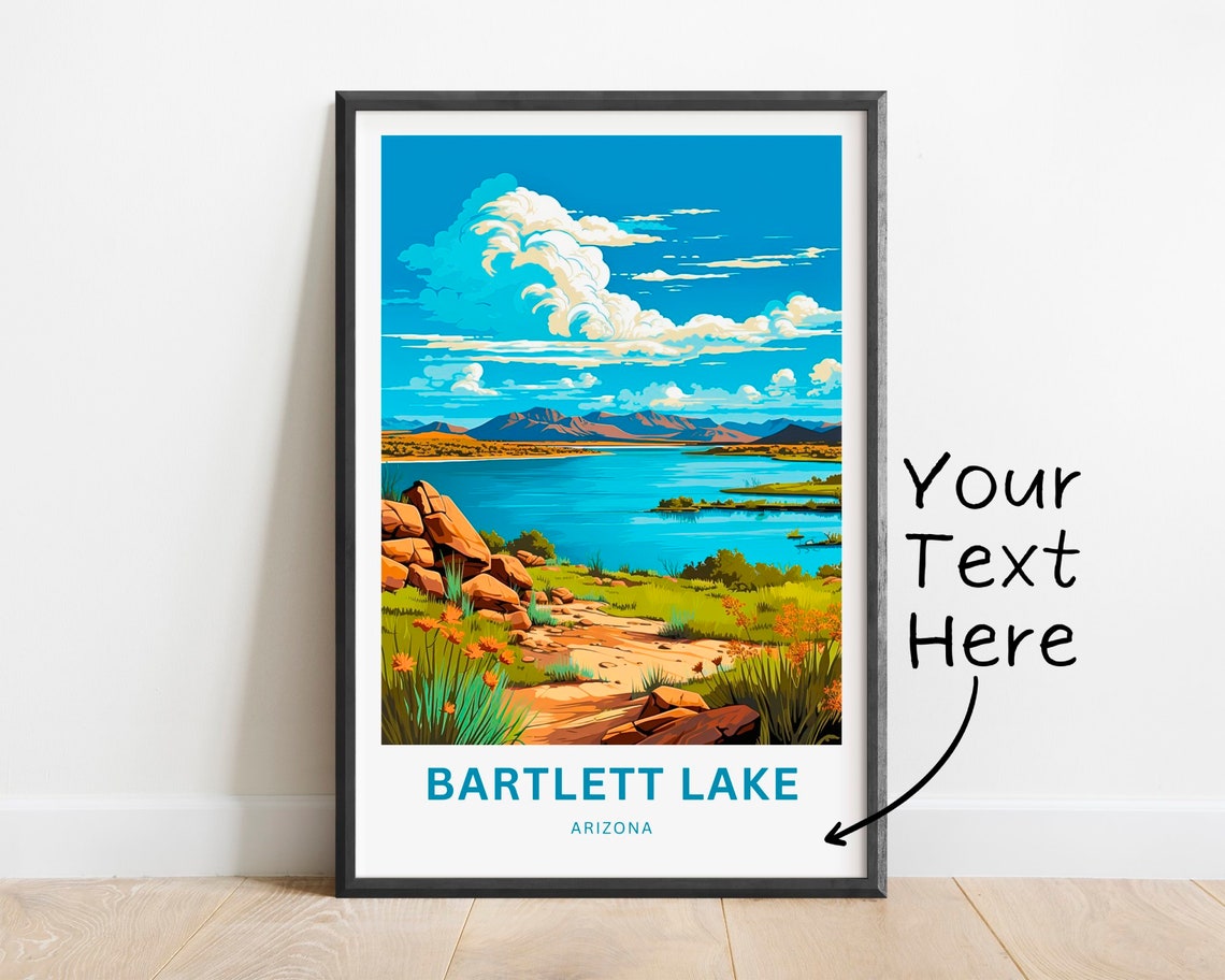 Personalized Bartlett Lake Arizona Rocky Desert Shoreline Poster