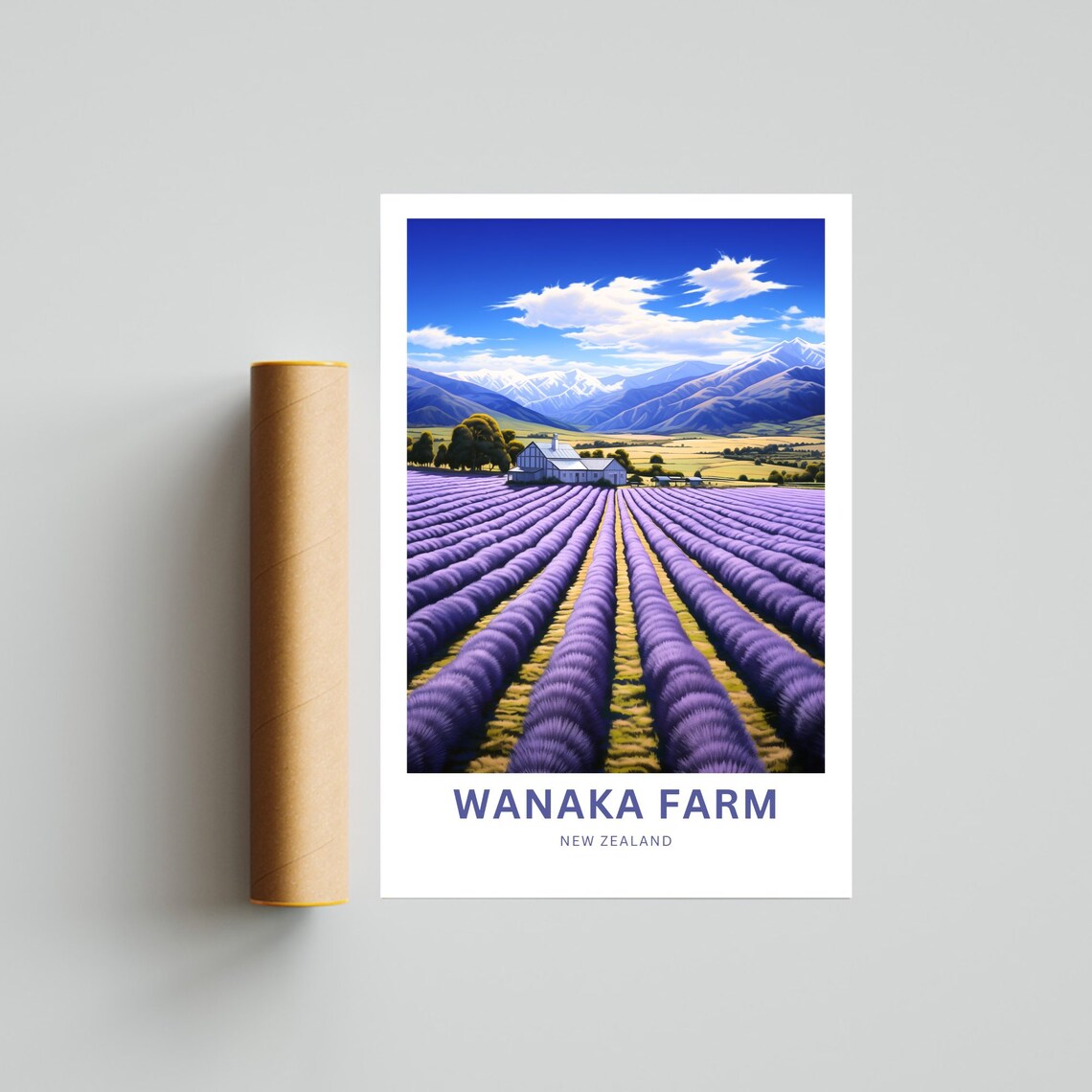 Personalized Wanaka Farm New Zealand Lavender Fields Gift Poster - Image 4