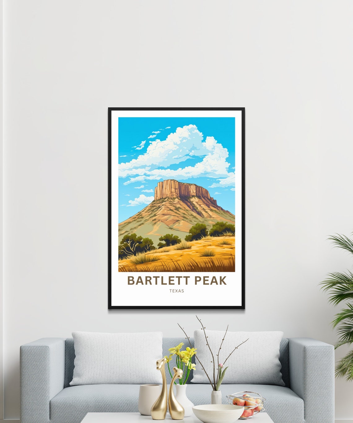 Personalized Bartlett Peak Texas Red Cliffs Custom Travel Poster - Image 4