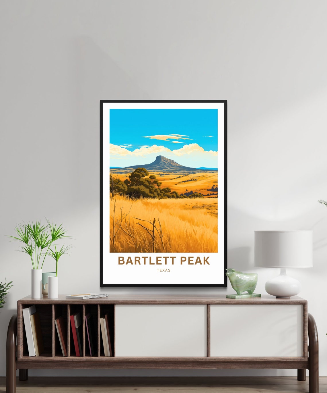 Bartlett Peak Texas Lone Mesa Prairie Personalized Travel Poster - Image 3