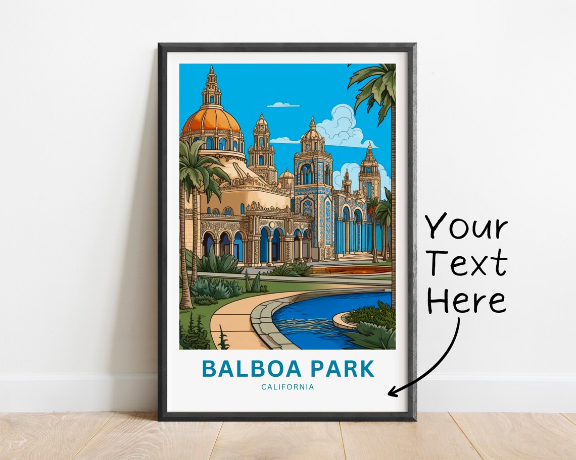 Balboa Park California Botanical Building Dome Garden Travel Poster