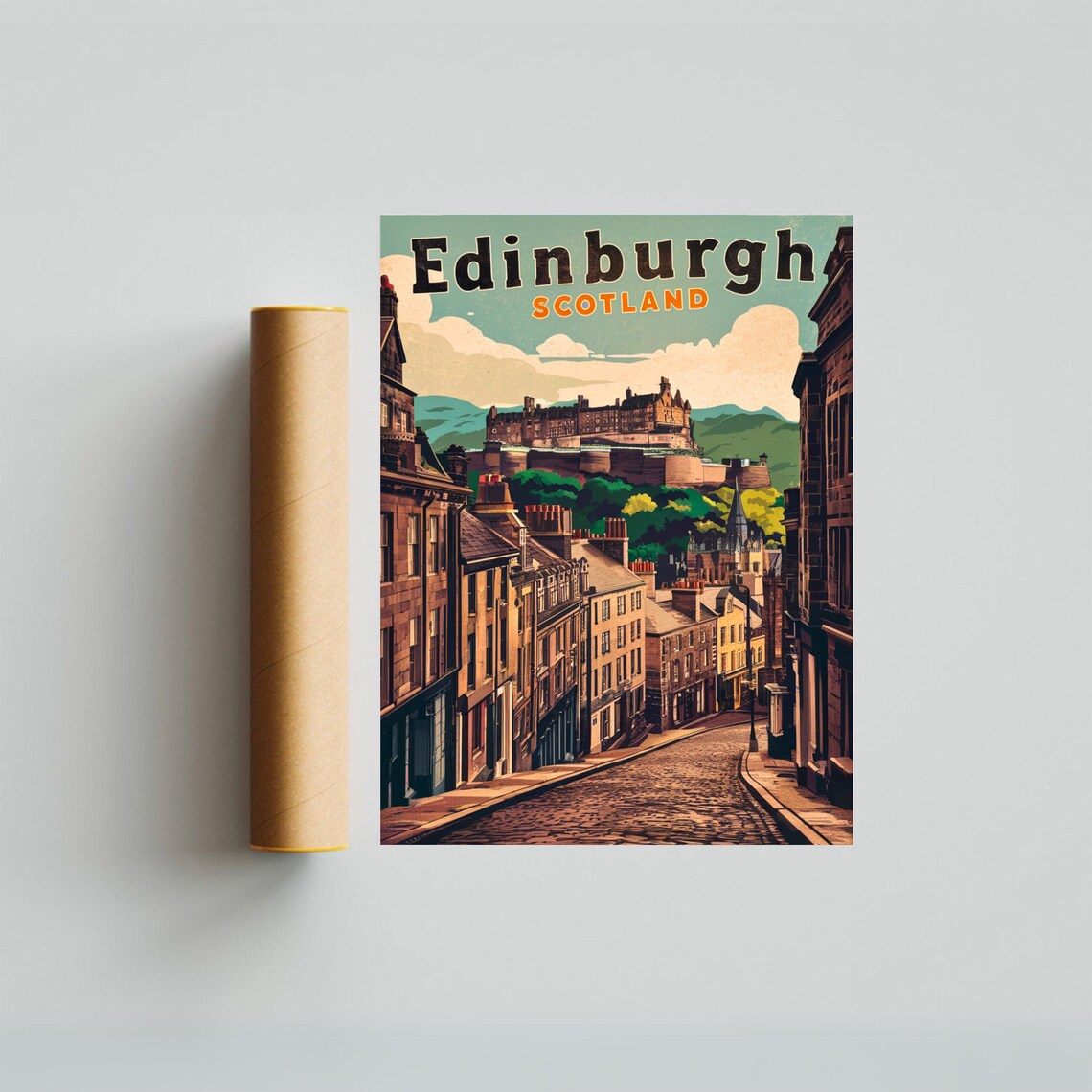 Edinburgh Vintage Travel Poster, Scotland Art Print - Image 3