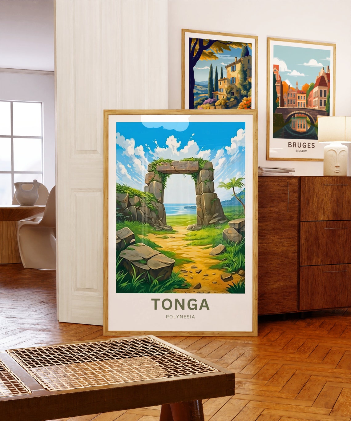 Tonga Polynesia Ancient Stone Arch Gate Beach Personalized Poster - Image 5