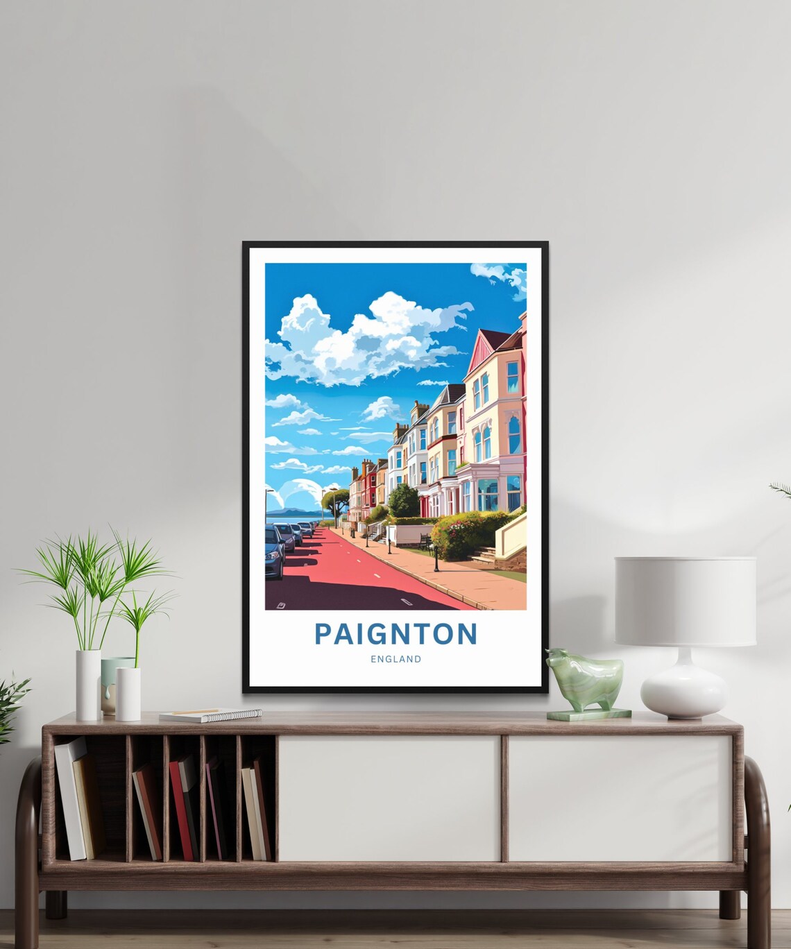 Paignton England Victorian Terrace Red Road Seaside View Poster - Image 3