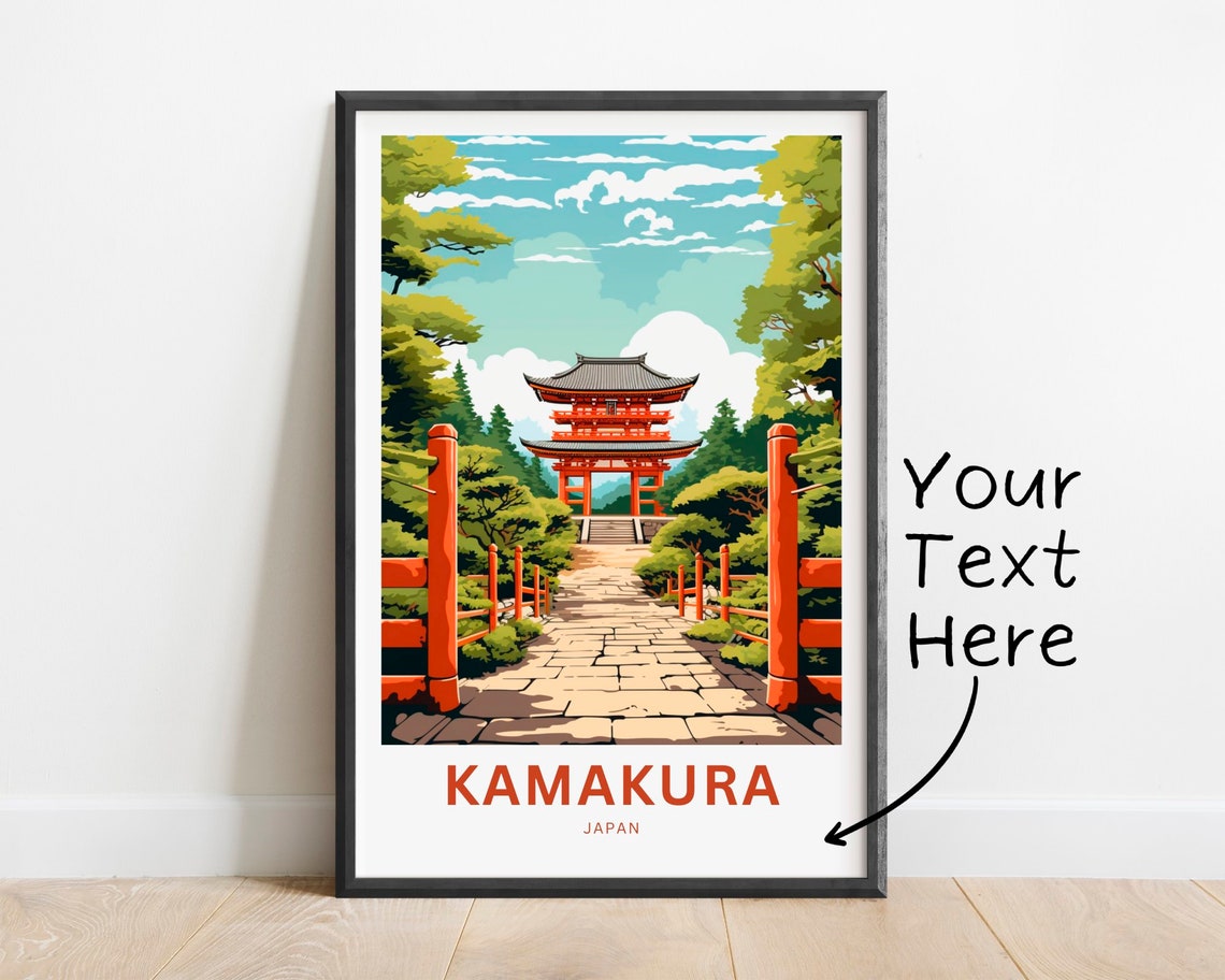 Kamakura Travel Poster, Japan Gift