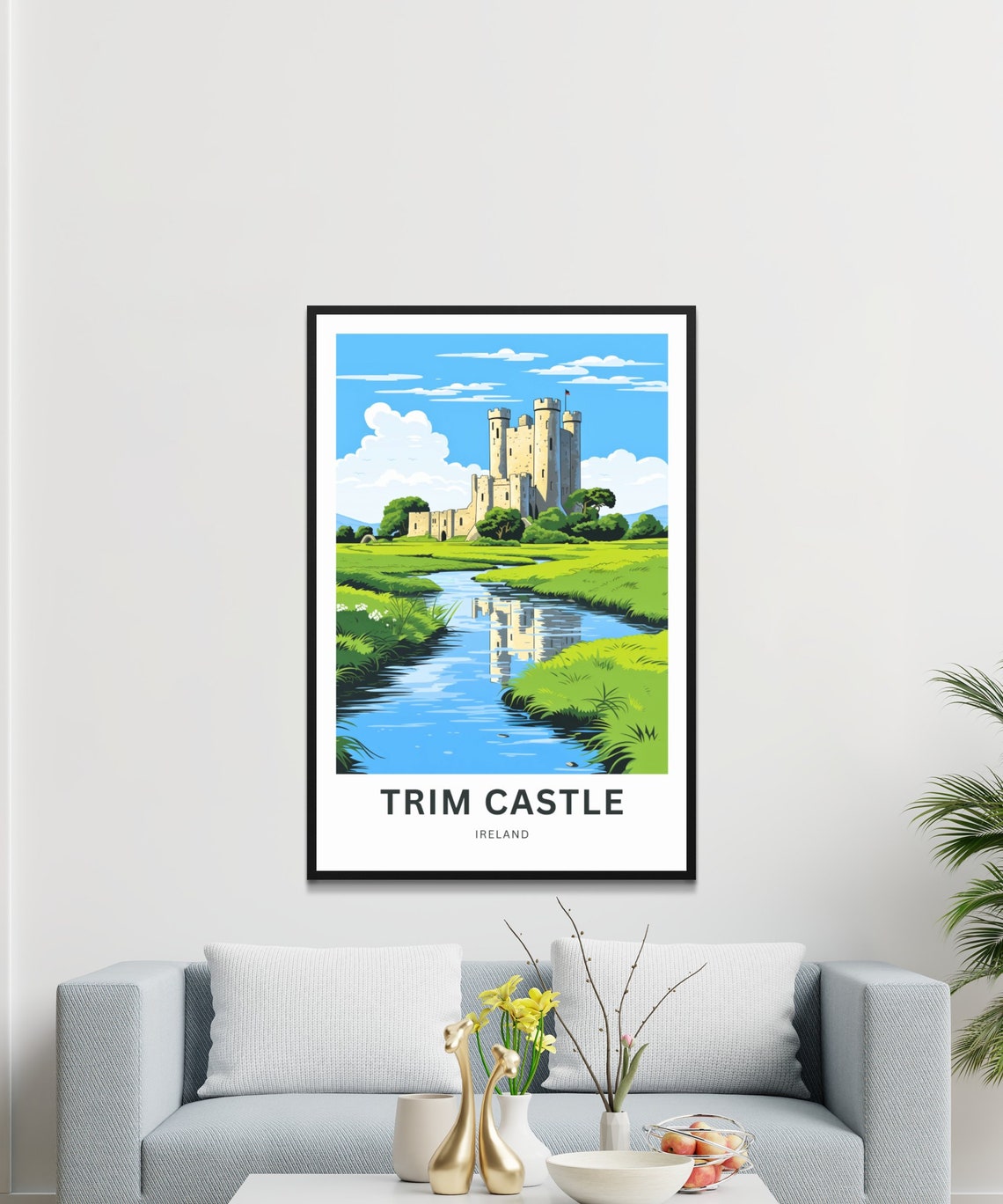 Trim Castle Ireland Medieval Keep Riverside Vintage Travel Poster - Image 3