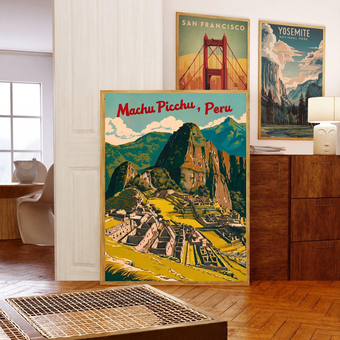 Machu Picchu Vintage Travel Poster Machu Picchu Print Peru Wall Art Framed Gift Peru Present - Image 5