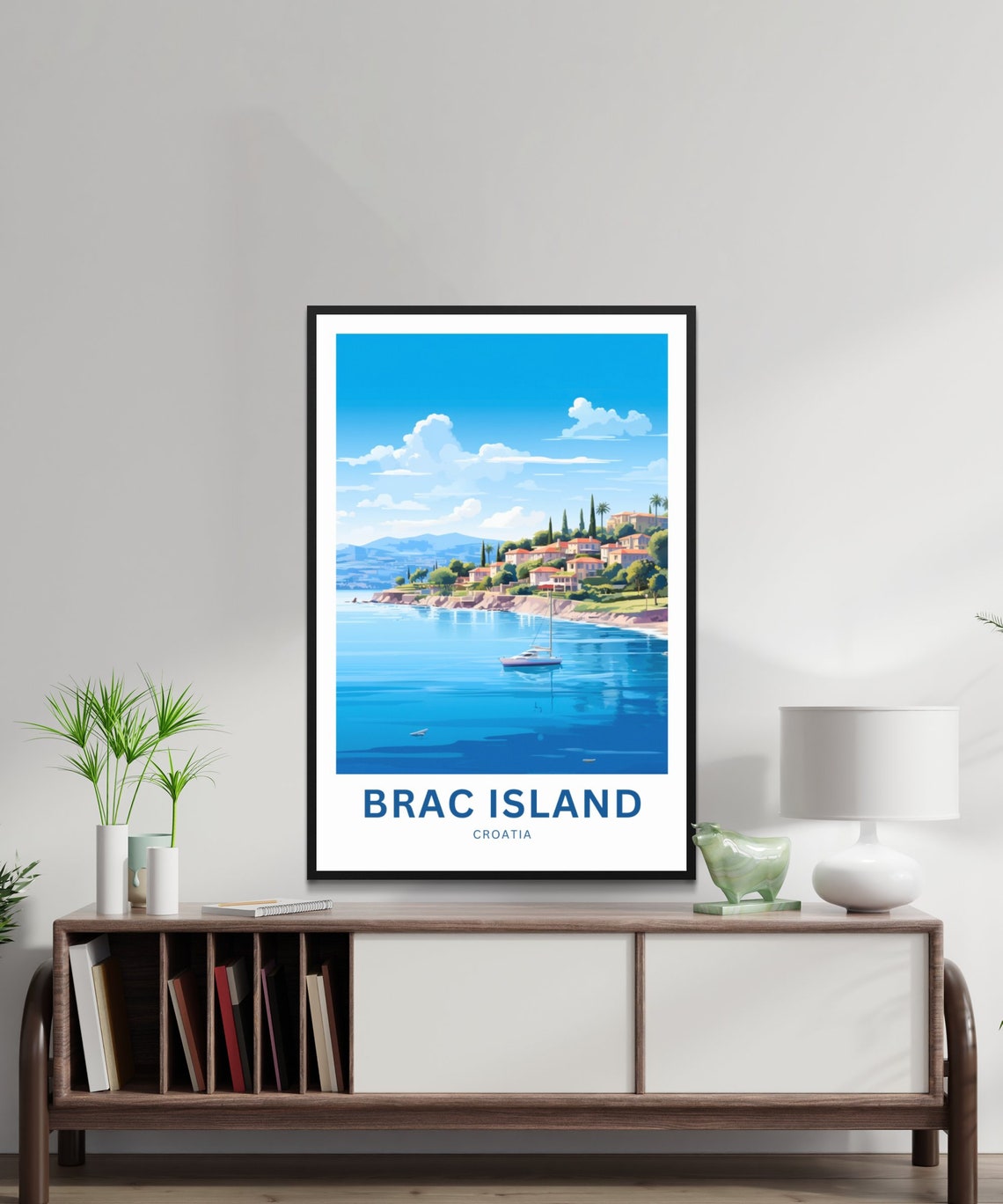 Brac Island Croatia Custom Name Seaside Town Harbor View Poster - Image 2