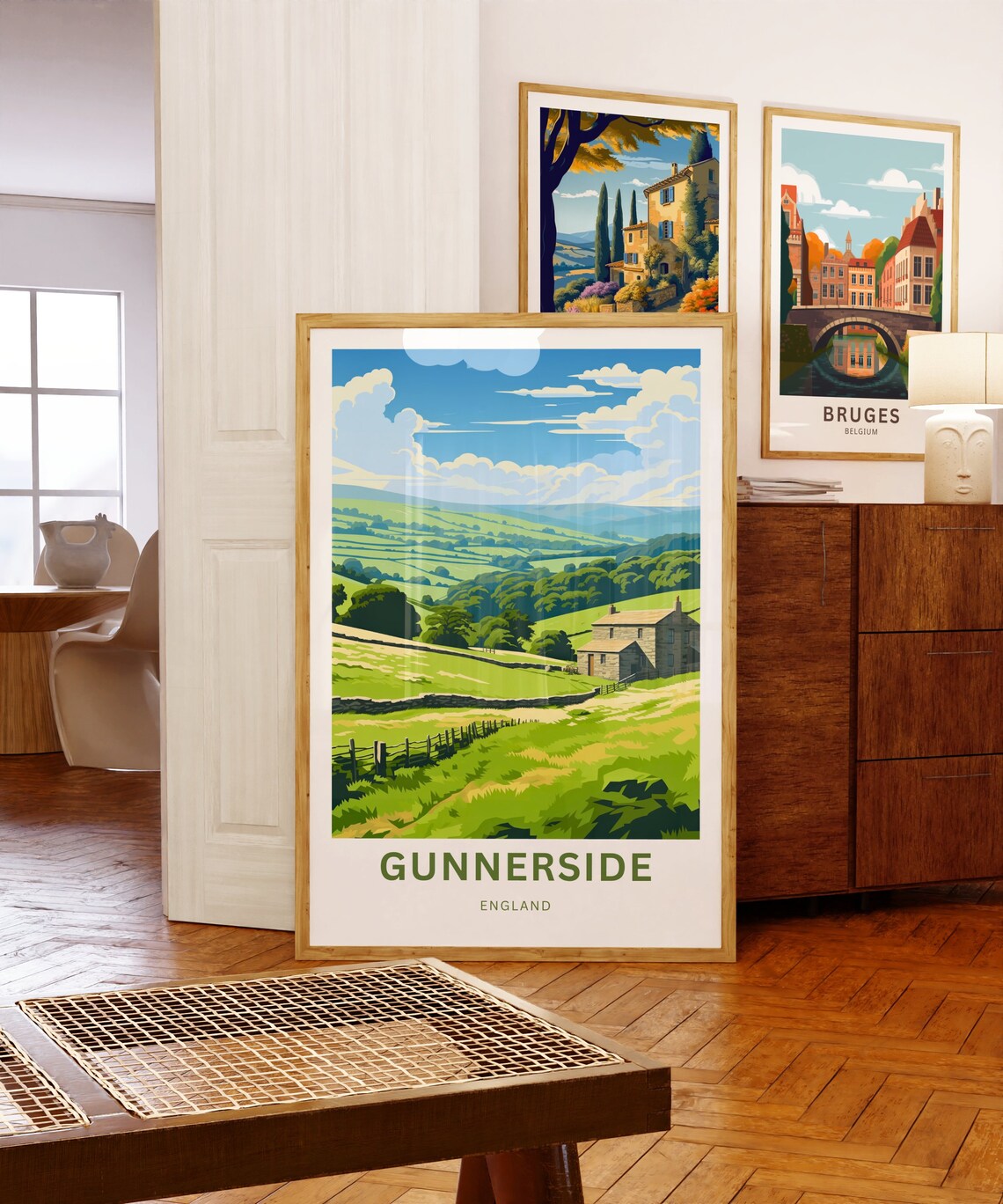 Gunnerside England Yorkshire Dales Valley Vintage Travel Poster - Image 5
