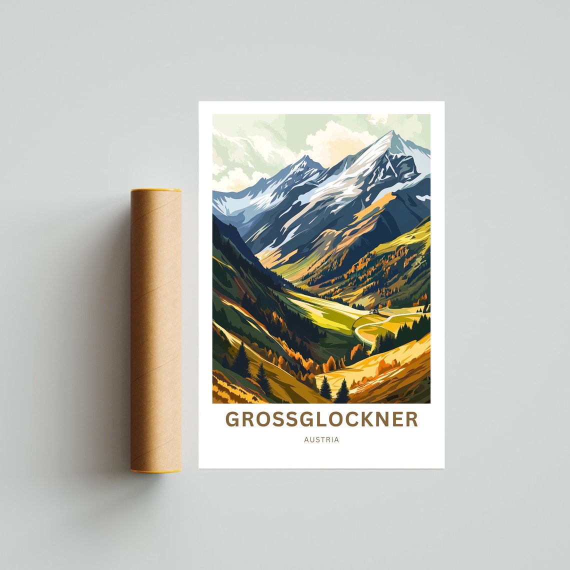 Grossglockner Austria Personalized Golden Autumn Valley Poster - Image 4