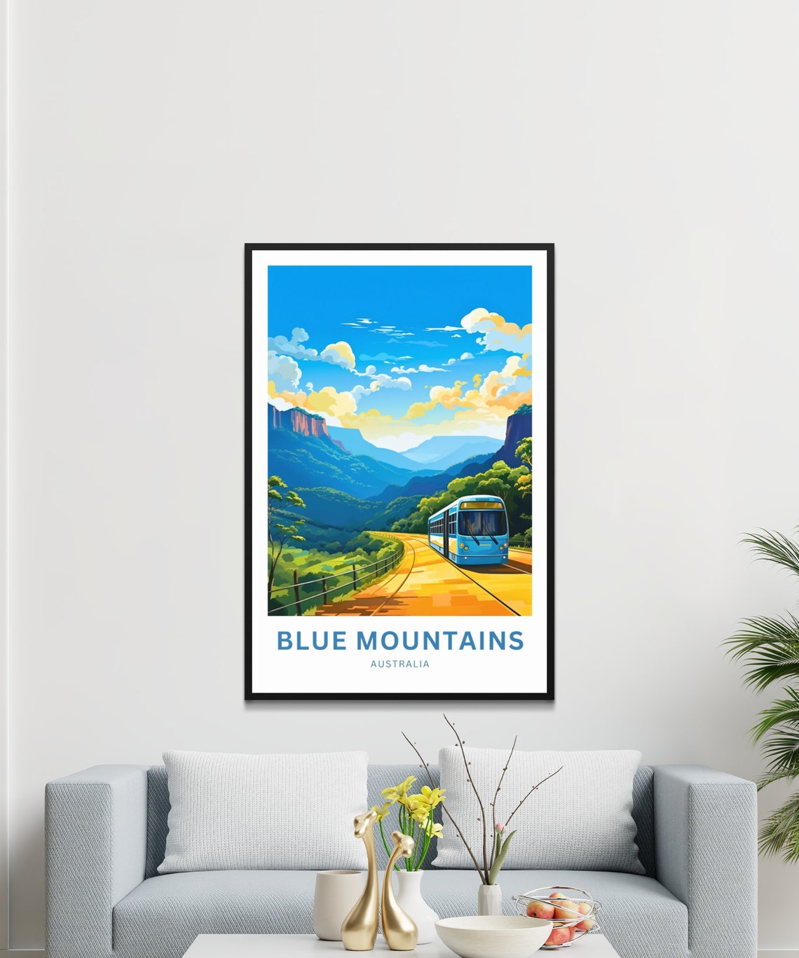 Blue Mountains Australia Mountain Road Bus Tour Custom Text Poster - Image 3