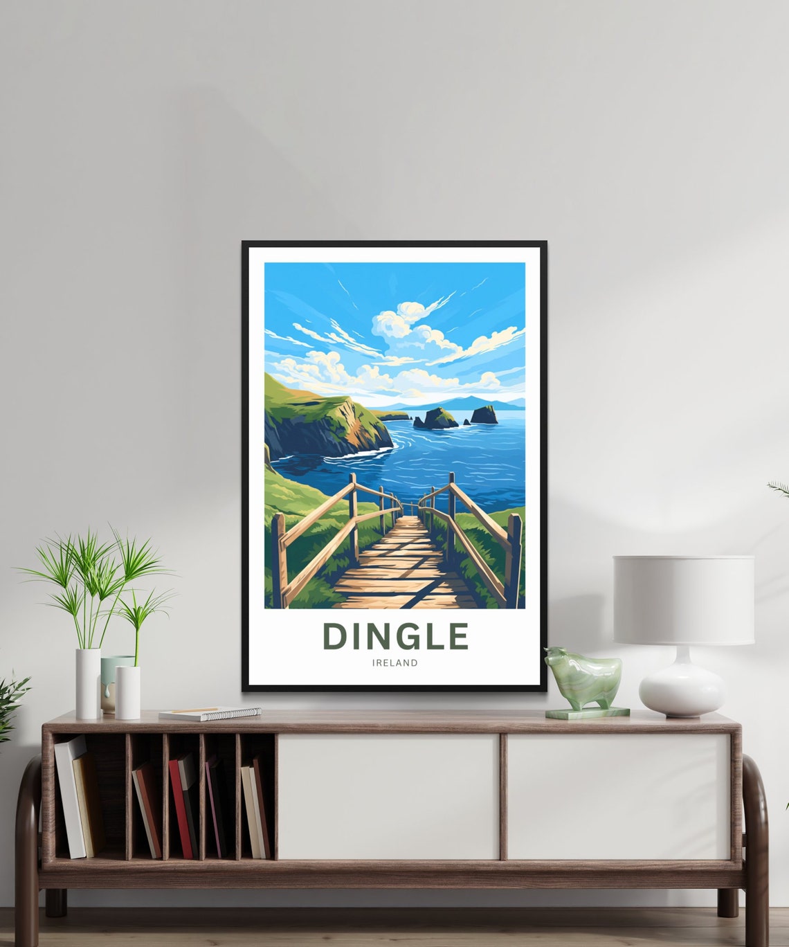 Dingle Ireland Coastal Cliffs Boardwalk Sea View Travel Poster - Image 2