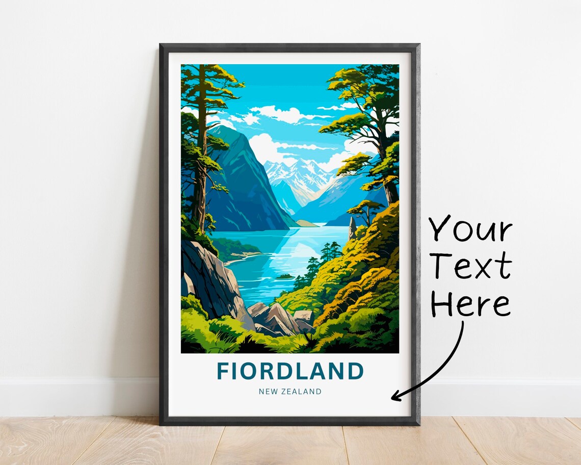 Fiordland New Zealand Fiord Valley Pine Trees Personalized Poster