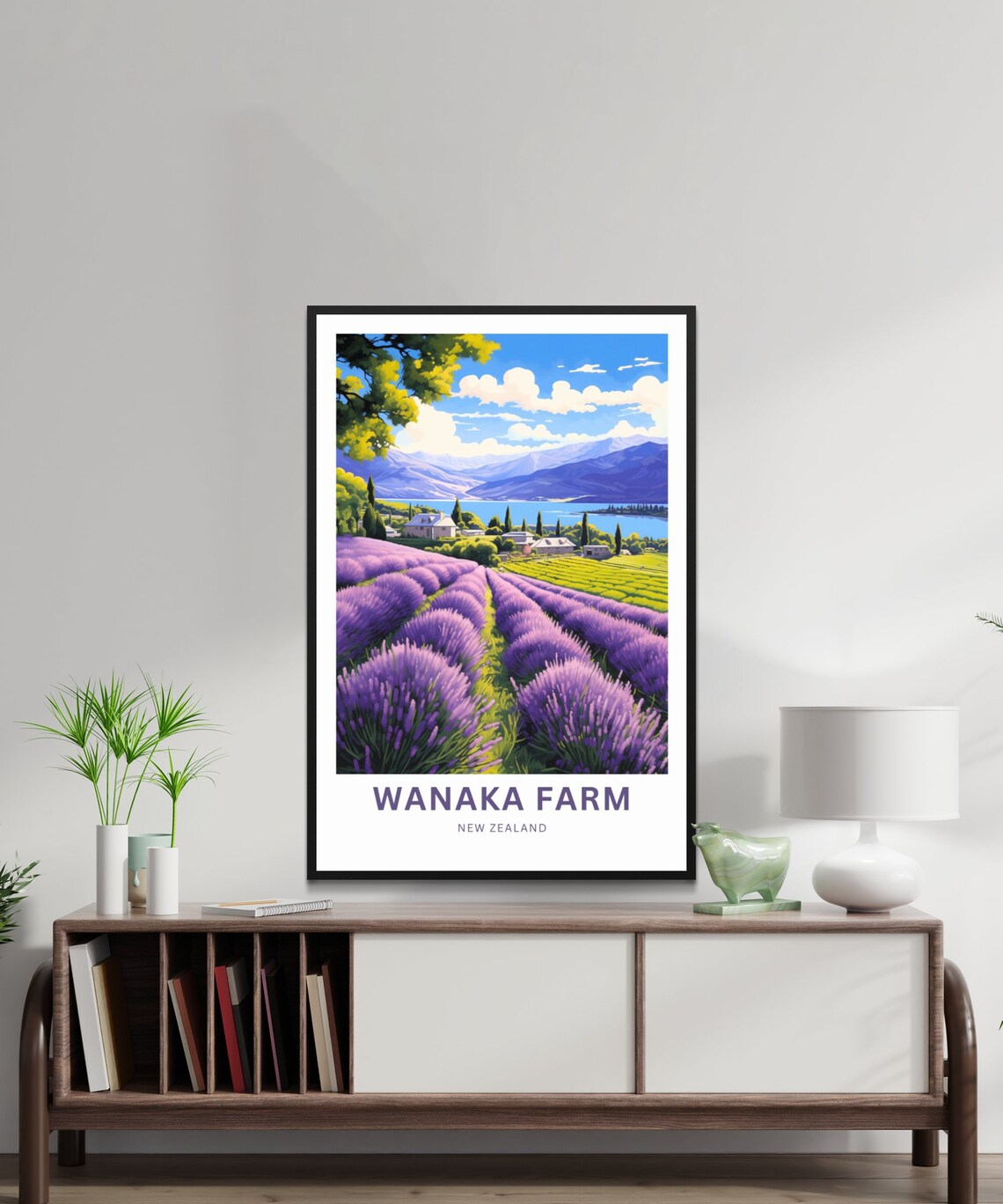 Wanaka Farm New Zealand Lavender Lake Farm Scenic View Poster - Image 2