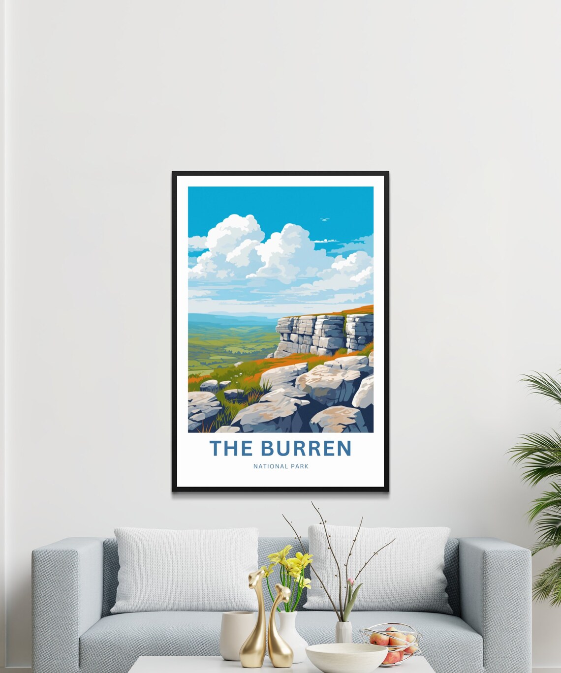 The Burren National Park Limestone Cliffs Green Valley Landscape Poster - Image 3
