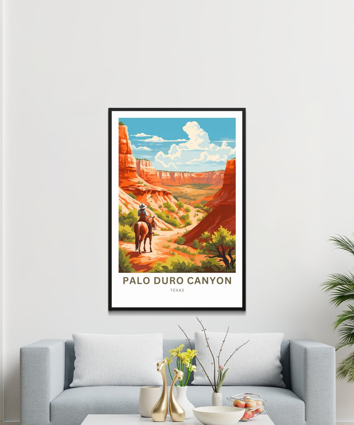 Personalized Palo Duro Canyon Texas Cowboy Horseback Trail Poster - Image 3