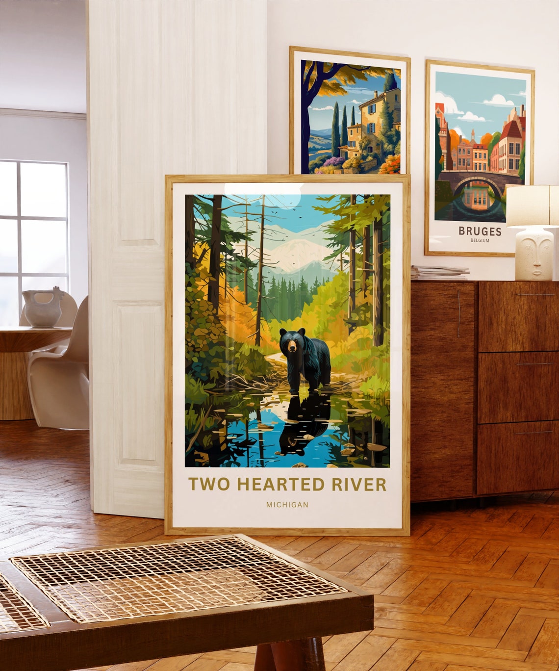 Personalized Two Hearted River Black Bear Custom Vintage Travel Poster - Image 5