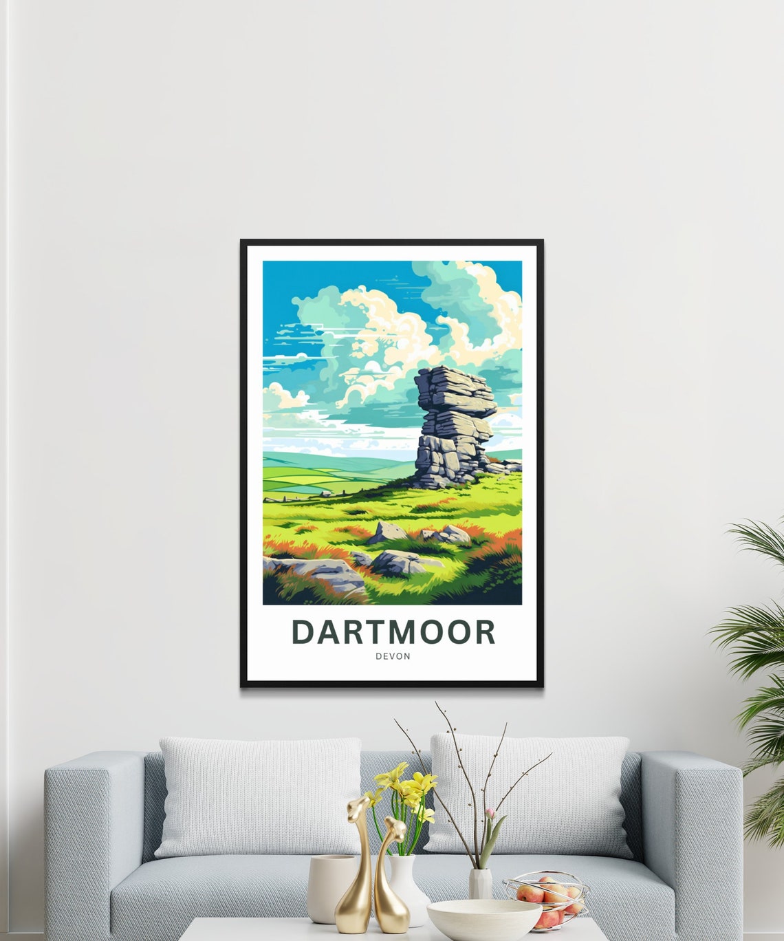 Dartmoor Devon Weathered Tor Summer Moor Personalized Poster - Image 3
