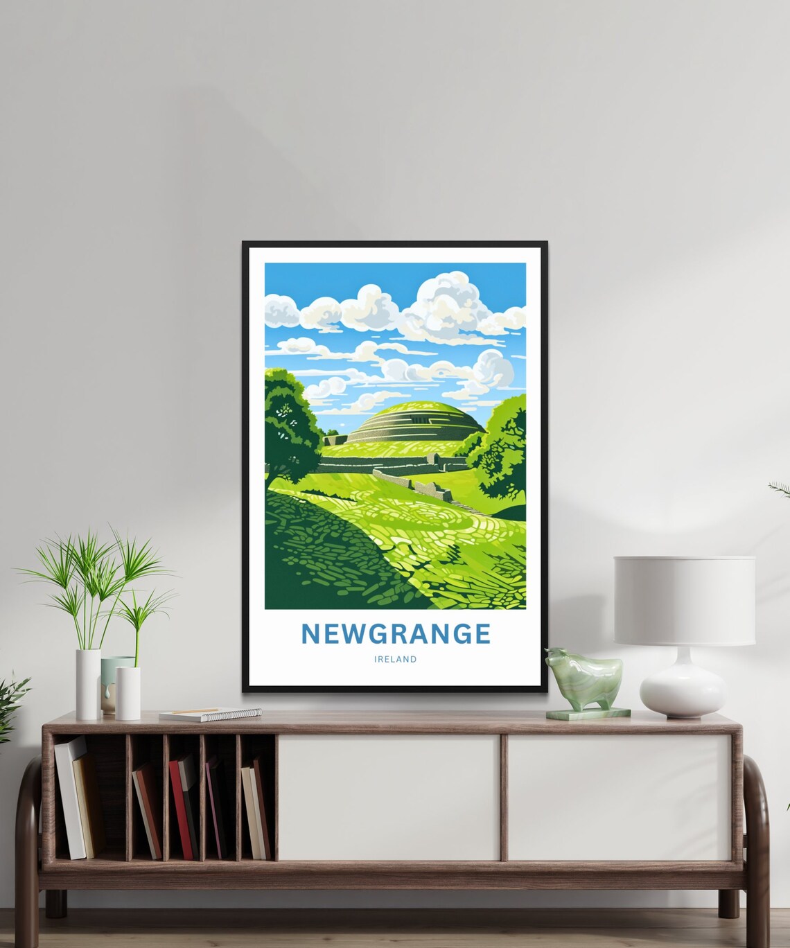 Newgrange Ireland Ancient Burial Mound Green Hillside Travel Poster - Image 2