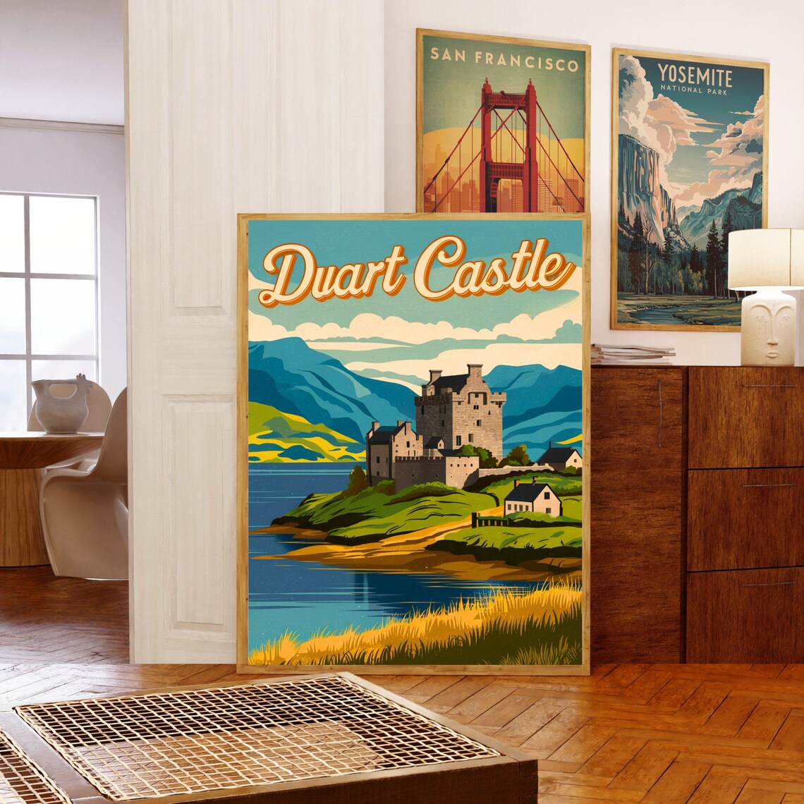 Duart Castle Scotland Seaside Fortress Vintage Travel Poster - Image 5