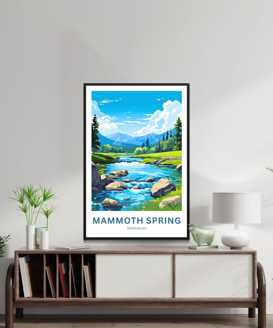 Mammoth Spring Arkansas Boulders Creek Mountain View Travel Poster - Image 2