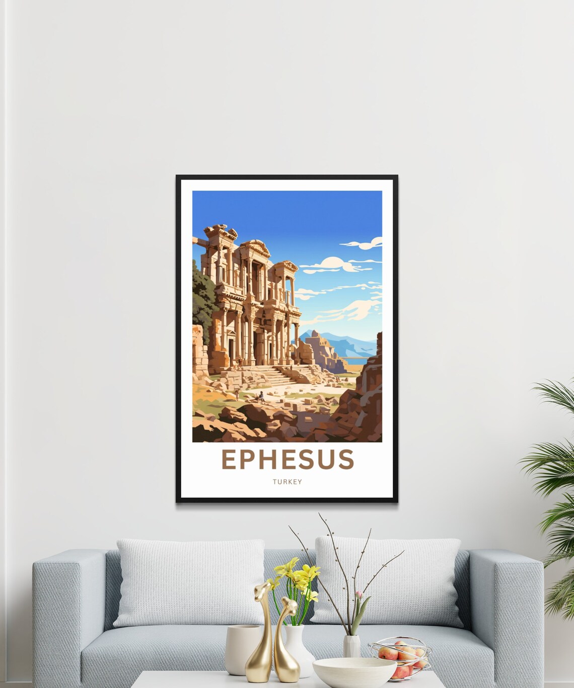 Ephesus Turkey Ancient Library of Celsus Roman Ruins Travel Poster - Image 3