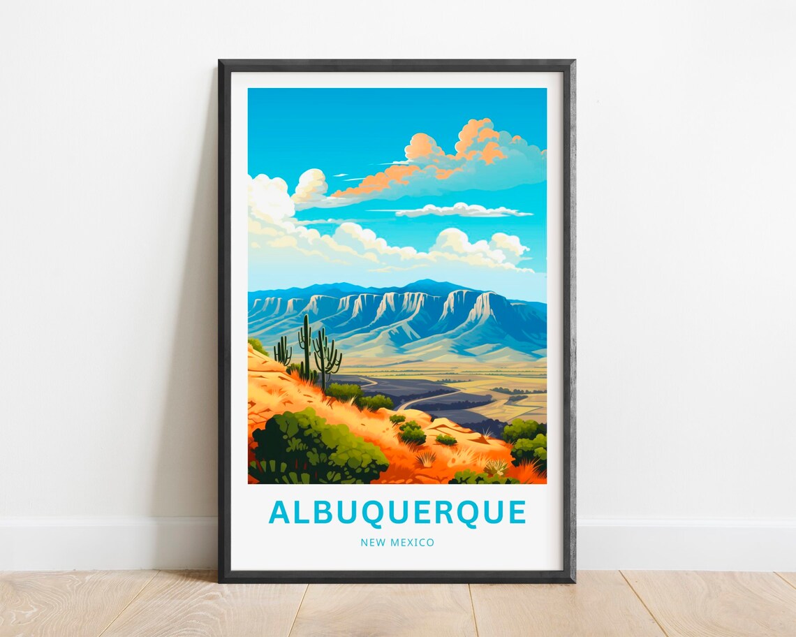 Albuquerque Travel Poster, New Mexico Wall Art