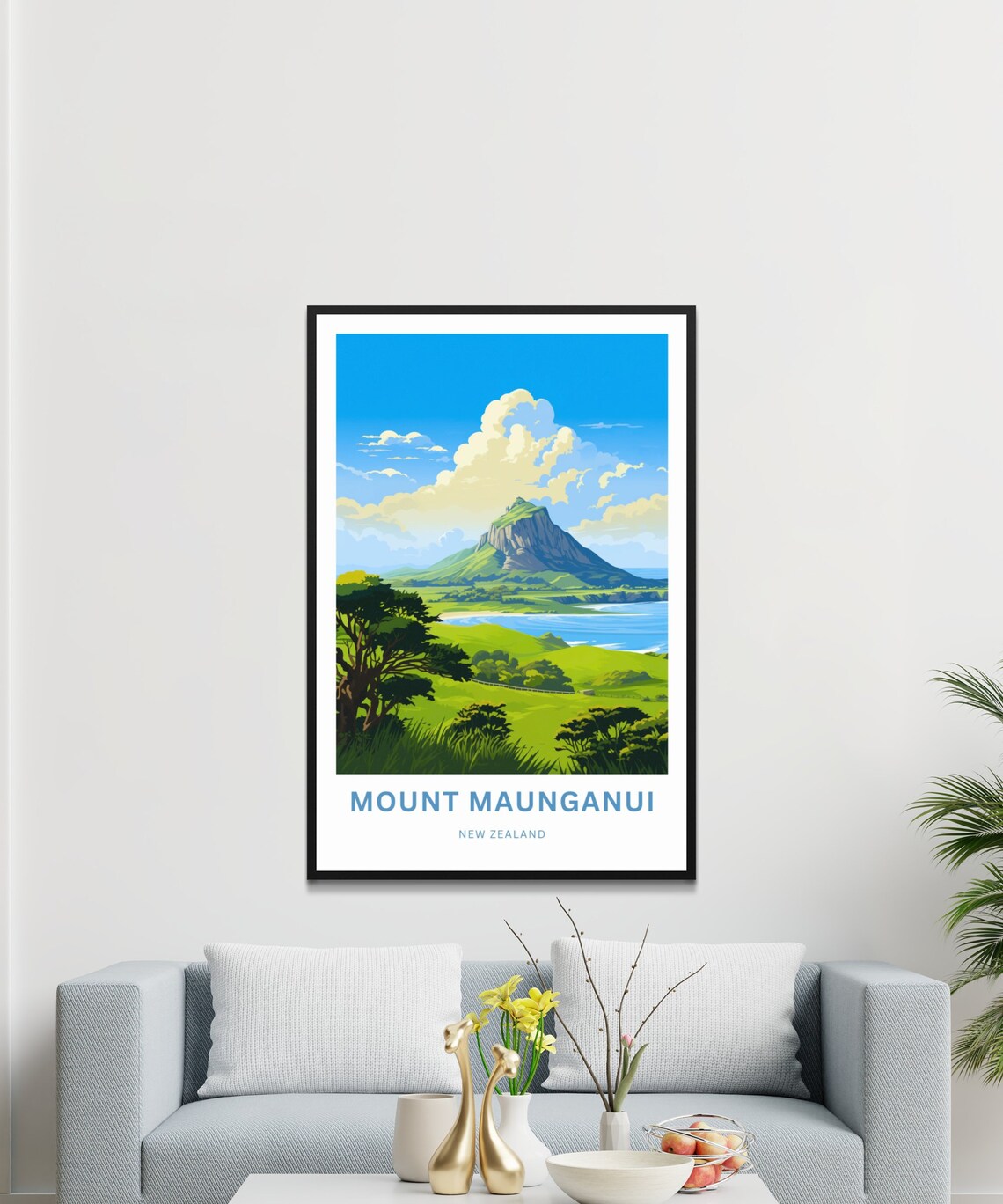 Mount Maunganui New Zealand Personalized Coastal Hills Poster - Image 3
