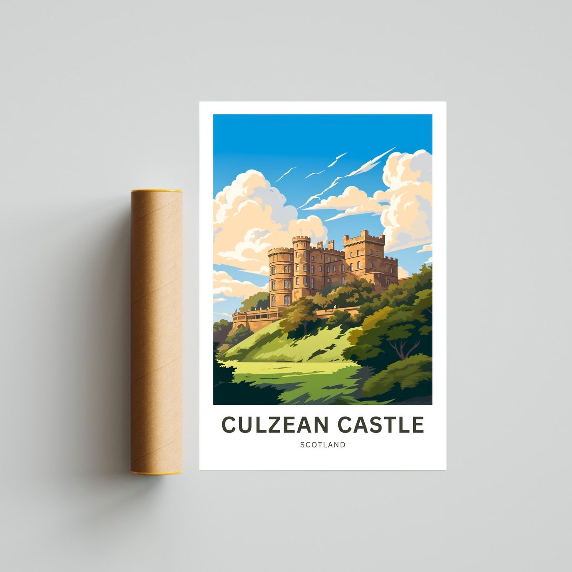 Culzean Castle Scotland Autumn Light Stone Towers View Poster - Image 4