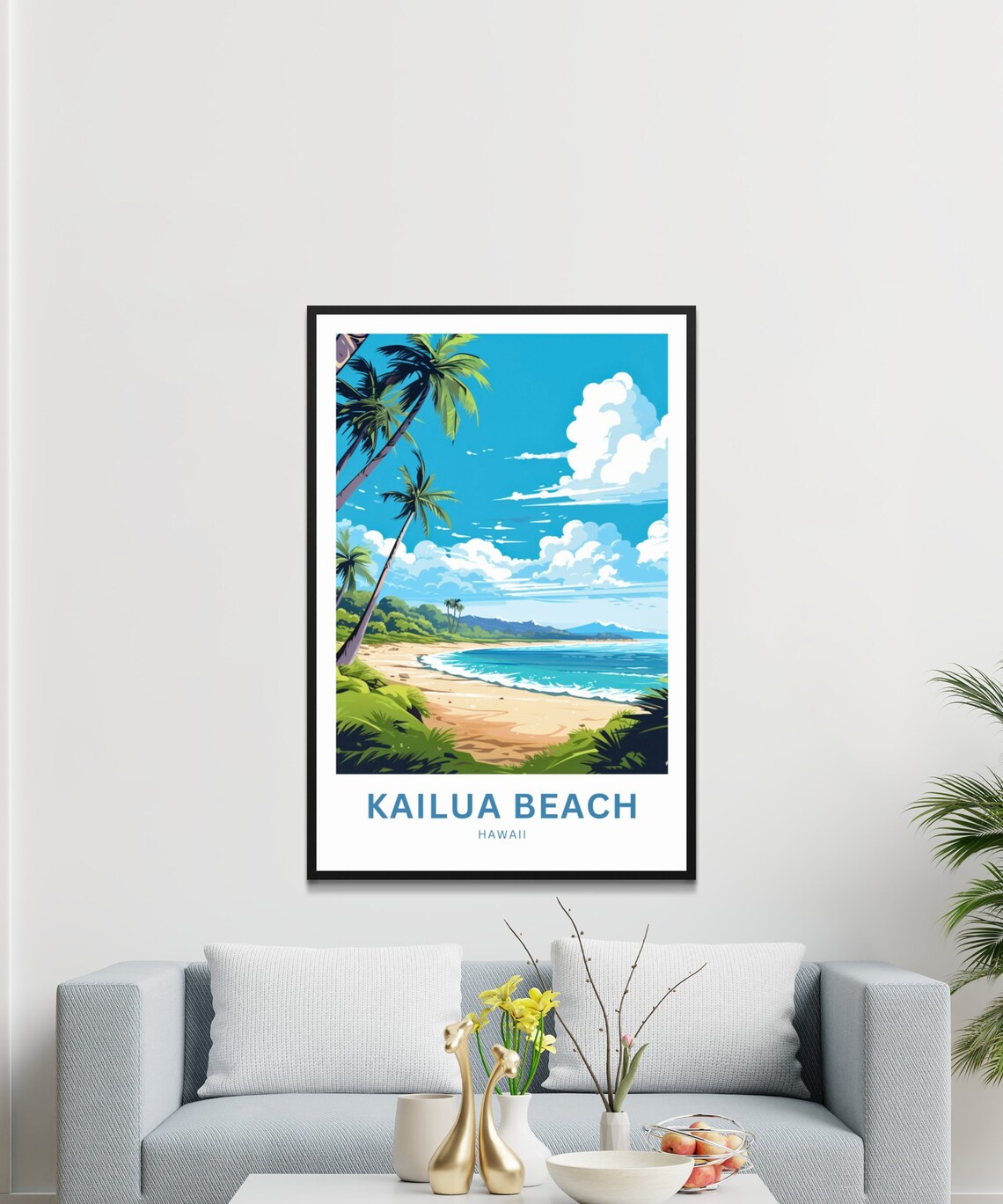 Kailua Beach Travel Poster, Hawaii Coastal Art - Image 2