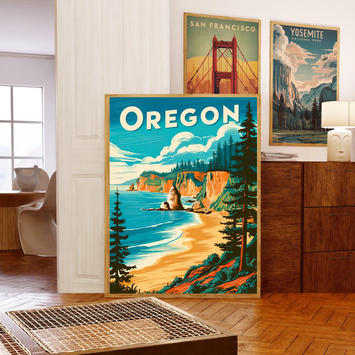 Oregon Vintage Travel Poster, United States Travel Poster - Image 5