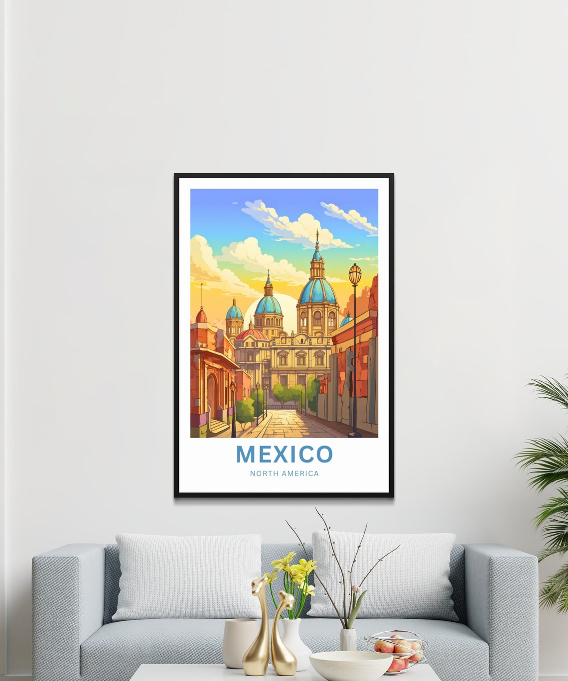 Personalized Mexico Travel Print Mexico Poster North America Wall Art Framed Present Gift North America Present - Image 3