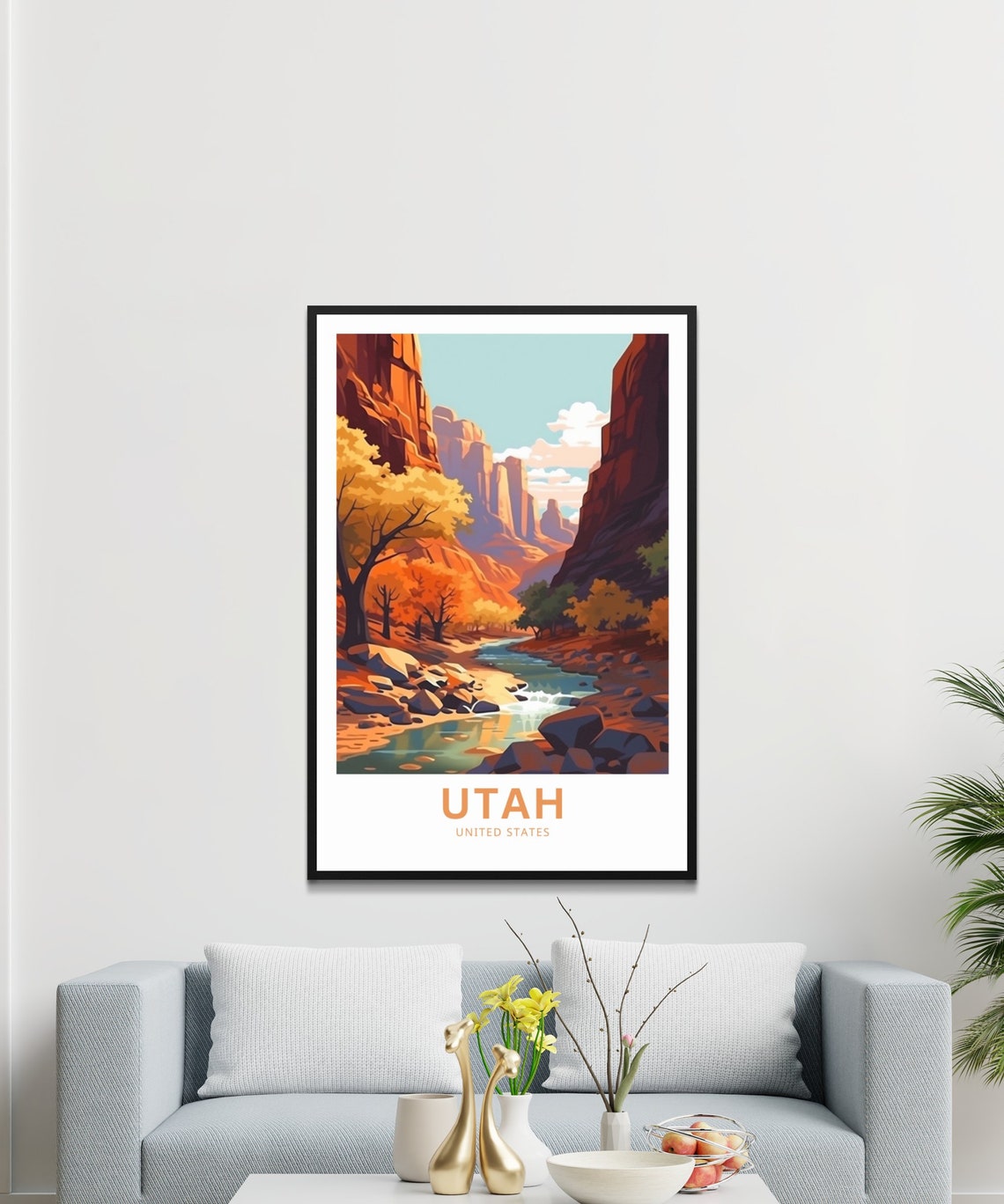 Utah United States Personalized Travel Poster Canyon River Custom Text - Image 3