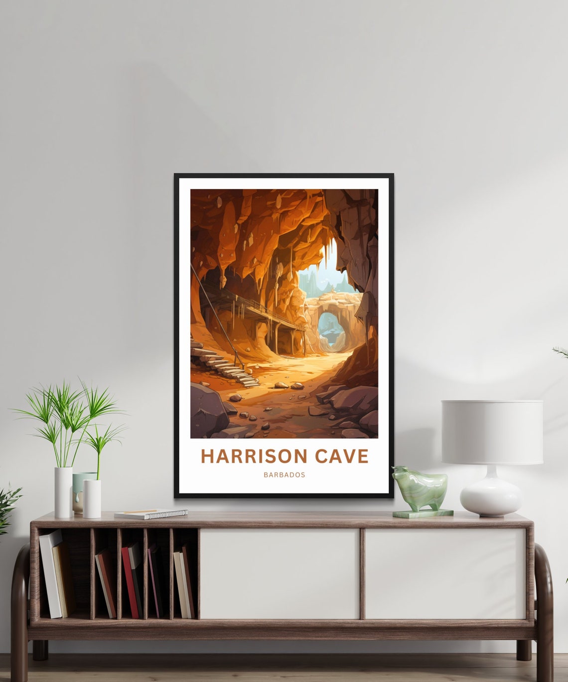 Personalized Harrisons Cave Travel Print Harrisons Cave Barbados Poster Barbados Wall Art Framed Present Gift Caribbean Present - Image 2