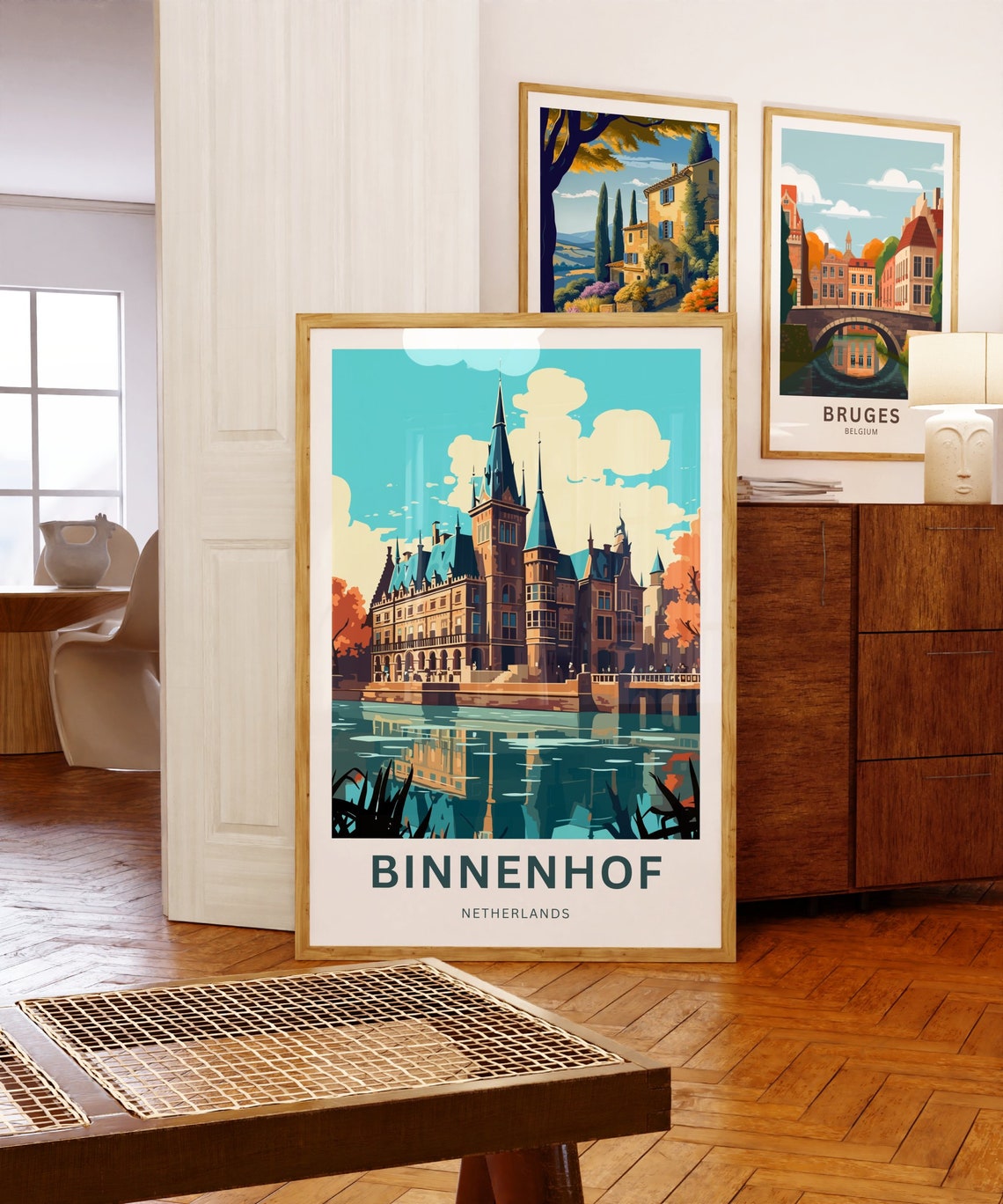 Binnenhof Netherlands Historic Castle on the Water View Poster - Image 5