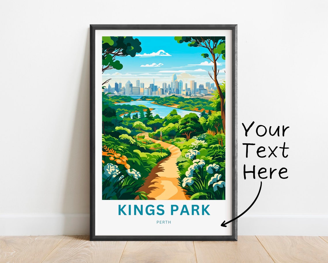 Kings Park Perth Customizable Garden Trail Travel Poster Artwork