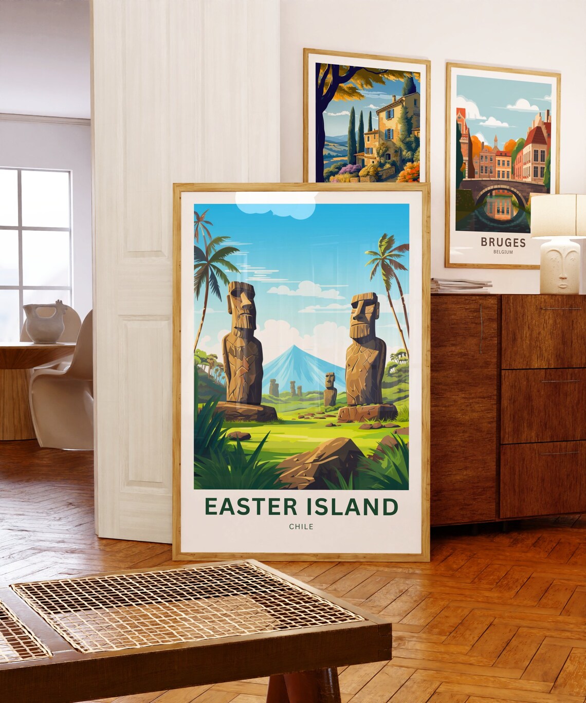 Easter Island Chile Moai Statues Stone Heads Pacific Travel Poster - Image 5