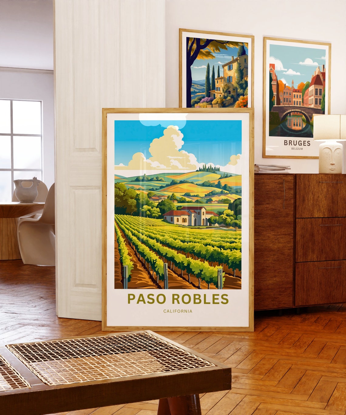 Paso Robles California Winery Rows Customizable Vineyard Travel Poster - Image 5