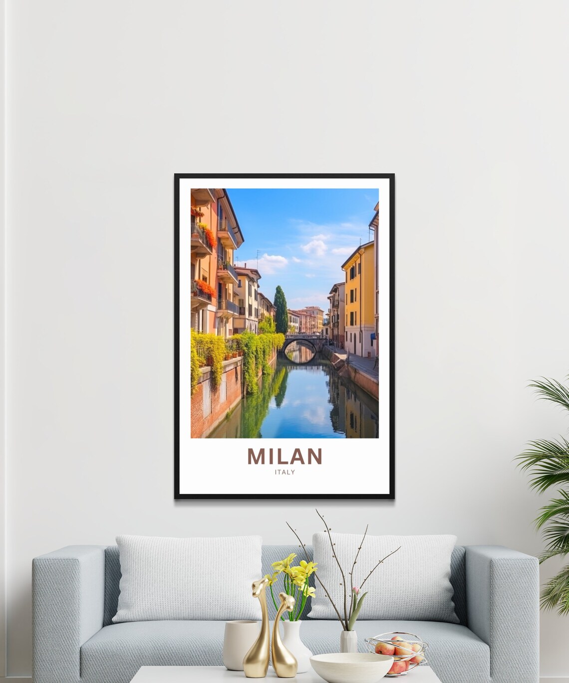 Milan Italy Navigli Canal Water Personalized Photo Travel Poster - Image 3