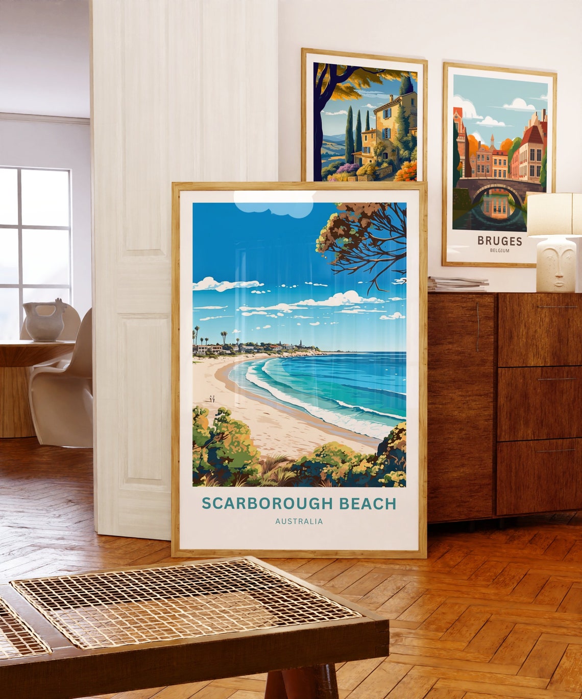 Personalized Scarborough Beach Australia Bay View Travel Poster - Image 5