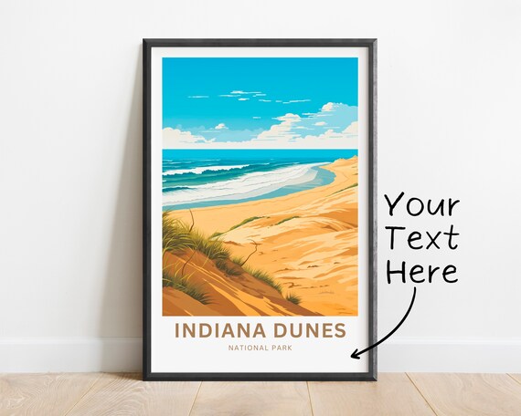 Personalized Indiana Dunes National Park Beach Waves Dunes Poster