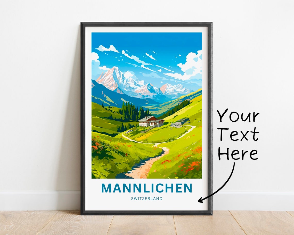 Personalized Mannlichen Switzerland Chalet Trail Travel Poster